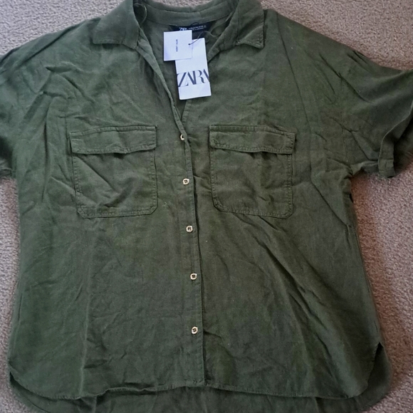 ZARA LINEN BUTTON TOP 2XL - Picture 4 of 10